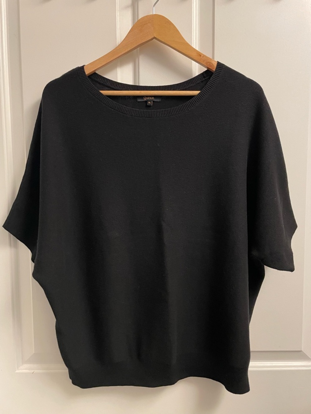 NWOT Quince Lightweight Cotton Cashmere Link-Stitch Dolman Sweater - Picture 6 of 9
